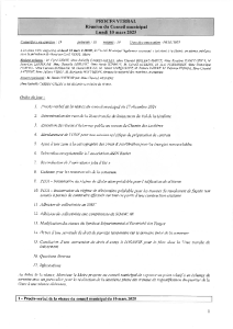 Procès-Verbal du Conseil Municipal du 10 mars 2025