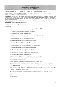 Procès-Verbal du Conseil Municipal du 11 avril 2025