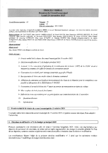 Procès-Verbal du Conseil Municipal du 24 novembre 2025