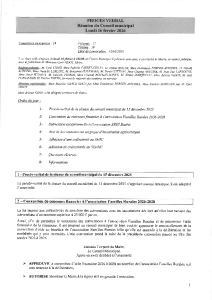 Procès-Verbal du Conseil Municipal du 16 février 2026